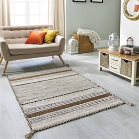 Kelim Ochre Flatweave Wool Rug