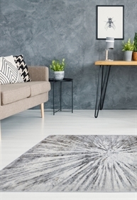 Abstract Bust Grey Modern Rug