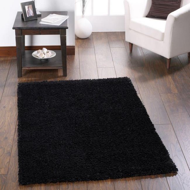 Luxurious Chicago Black Shaggy Rugs