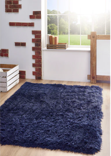 Luxurious Extravagance Navy Shaggy Rugs