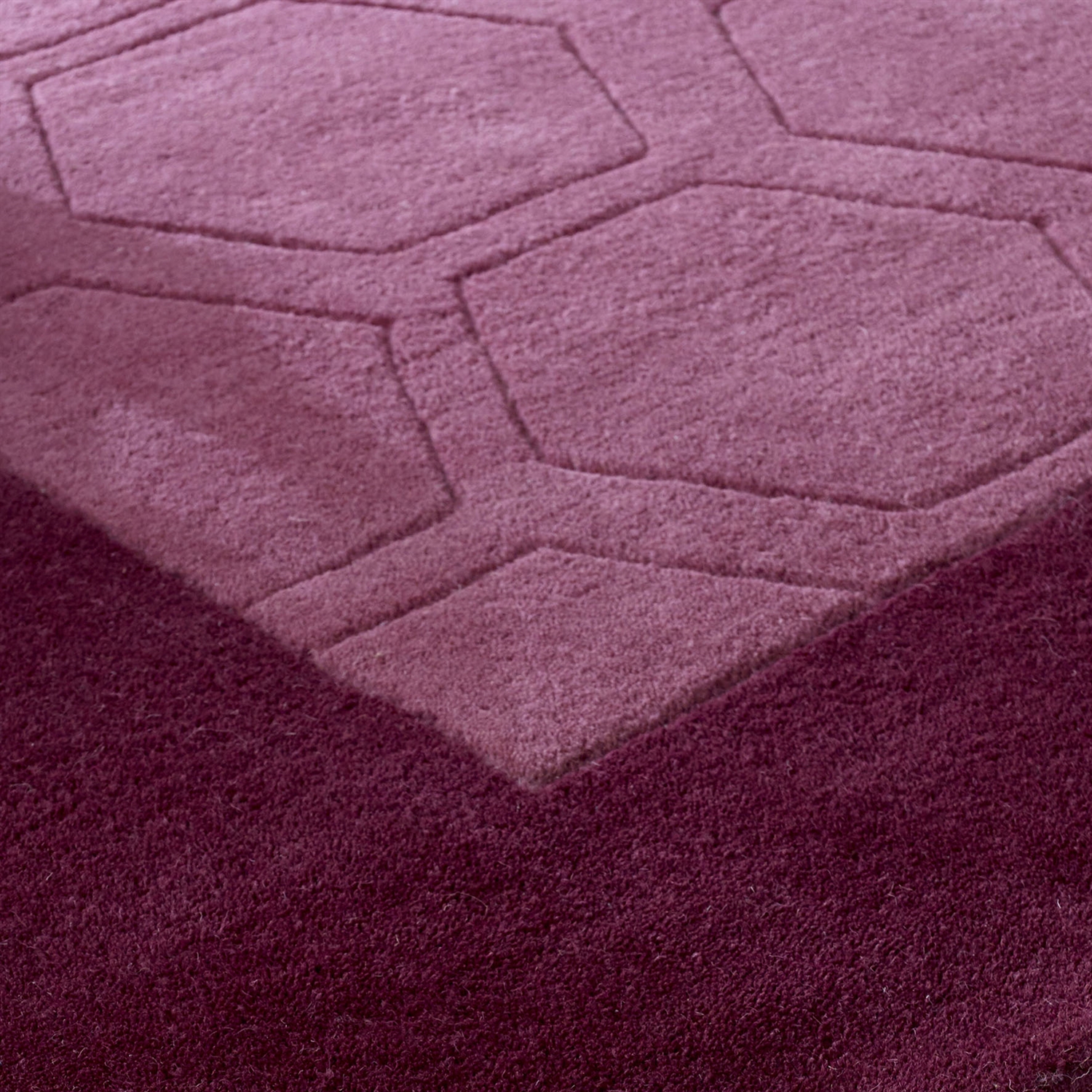 Hex Purple Hand Tufted Wool Rugs in Purple colour